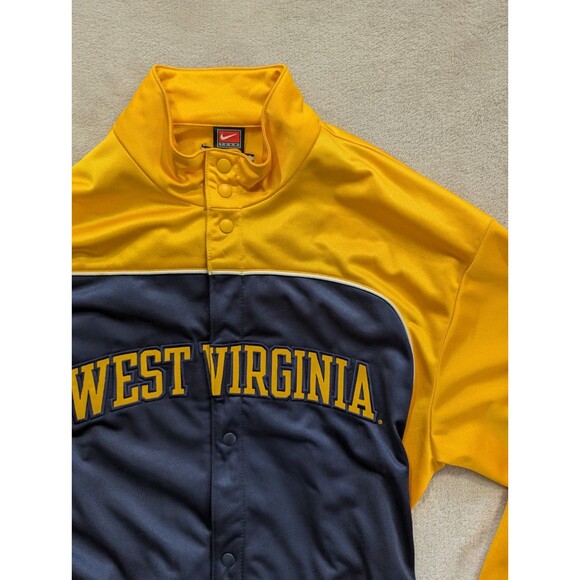 Vintage Nike Team Issued West Virginia Basketball Warm Up Shirt Size L Button Up - Picture 9 of 16